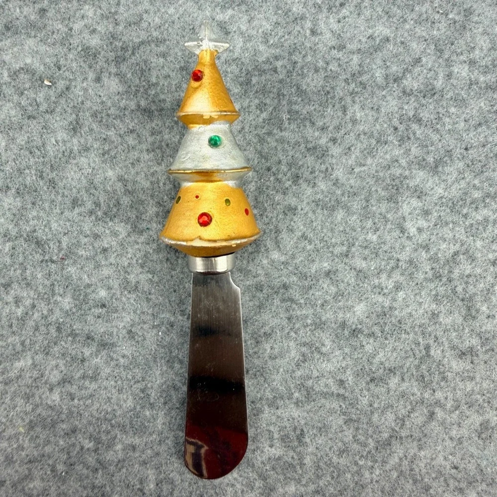 Christmas Tree Cheese Spreader Knife Stainless Steel Holiday Butter Spreader